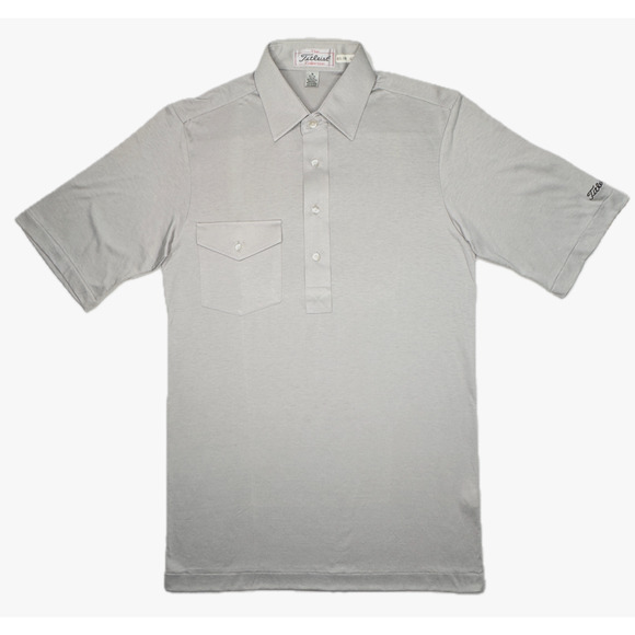 VTG 80s Titleist Collection Polo Golf Shirt Mens Sz S Grey‎ Fine Cotton Pocket - Picture 1 of 7